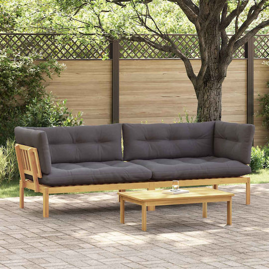Garten- und Outdoor-Möbelsets Wohnzimmer Typsatz 2 Stück Hellbraun mit Kissen Garten- und Outdoor-Möbelsets Wohnzimmer Typsatz 2 Stück Hellbraun mit Kissen