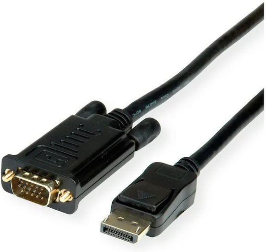 Roline Cable DisplayPort male - VGA male 1m Μαύρο (11.04.5970-20)