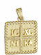 Pendant Kids Charm Double Sided with Chain Constantine Coin Gold 14K 52RK7756-P
