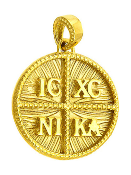 Pendant Kids Charm Double Sided with Chain Constantine Coin Gold 9K 32RK7894-P