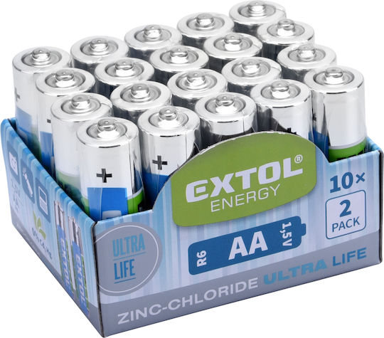 Baterii Clorură de Zinc 20 Bucăți 42003 1.5v AA Carcasă Metalică R6