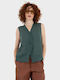 Sleeveless Women's Shirt Dark Green