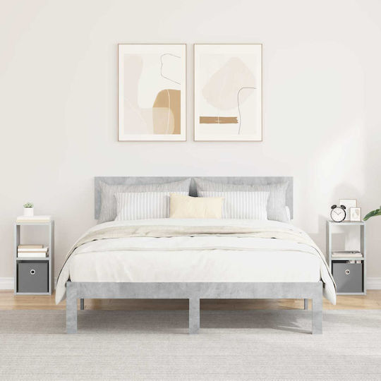 Noptiere Dormitor Din Lemn Gri 2 Bucăți 25.5x22x49.5cm