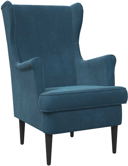 Velvet Blue Armchair 65x79x100cm