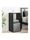 Black Wooden Bedside Table 35x32x68.5cm