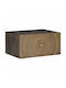 Wooden Bedside Table with Bronze Metal Legs 40x30x20cm