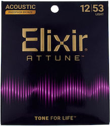Elixir 21052 Einstellen Akustikgitarrensaiten Phosphor-Bronze 12 - 53