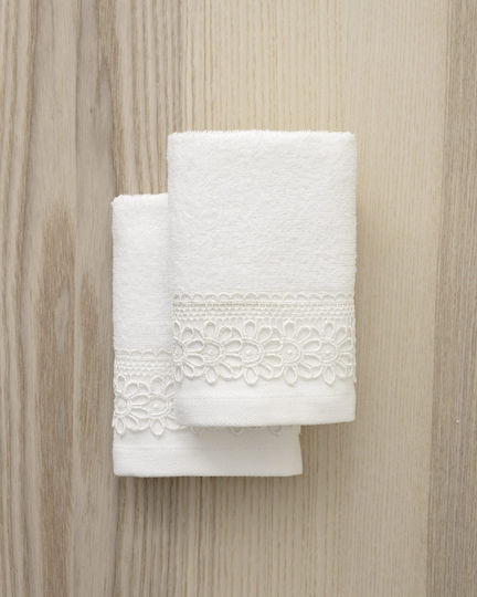 Nima Badetuch-Set 2 Stück Amara 30xcm Weiß Gewicht 400gr/m²