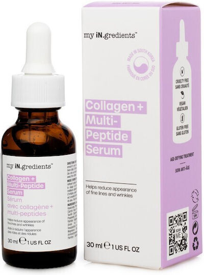 my iN.gredients Collagen + Multi-Peptide Serum Hidratant și Anti-îmbătrânire Pentru Față cu Retinol și Peptide pentru Tonifiere și Hrană 30ml