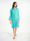 Ble Resort Collection Women's Beachwear Turquoise Caftan