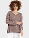 Bluza Damă Bumbac Mânecă Lungă Burgundy