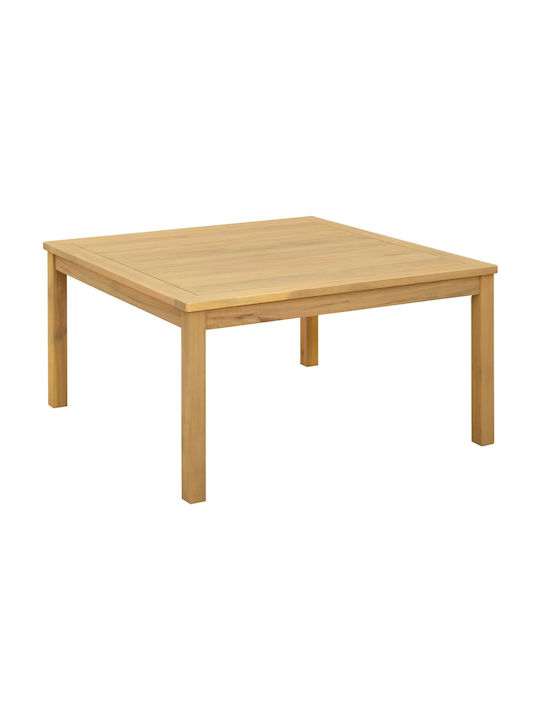 Square Central Wooden Coffee Table Light Acacia W85xL85xH45cm