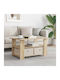 Rectangular Side Wooden Coffee Table with Drawers Oak Sonoma W77xL55xH42cm