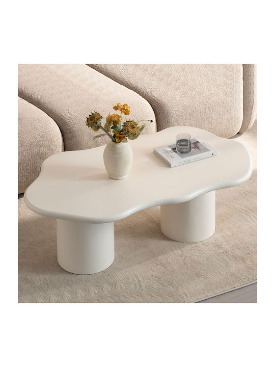 Oval Central Coffee Table Nubia Wooden Cream W120xL70xH45cm