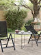 Gartenstühle Aluminium Schwarz 2 Stück 58x71x112cm