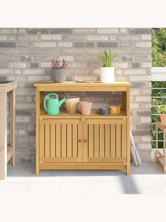 Sitting Room Table for Small Outdoor Spaces Made of Acacia Light Brown 80x35x75cm
