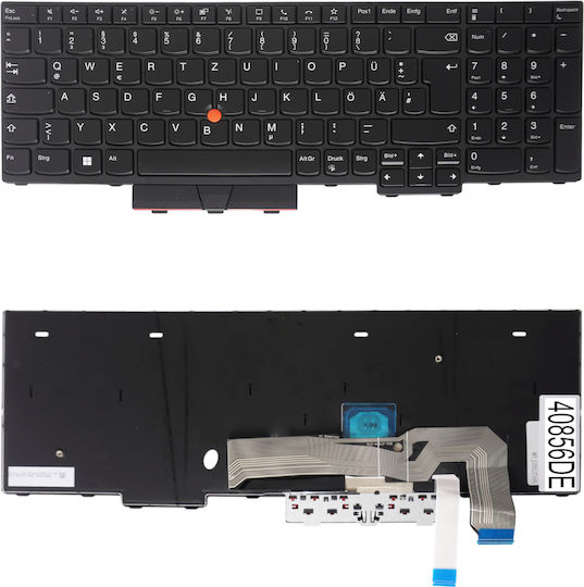 Deutsche Tastatur Für Laptop German Laptop Keyboard Lenovo Thinkpad L15 20u3 20u4 20u7 20u8 Gen 2 20x4 20x8 T15p 20tn 21a7 21da P15v 20tq 21a9 21d8 5n20w68145 5n20w68253 De Pointer Βlack Κωδ.40856de
