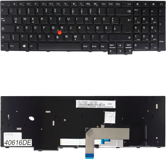 German Laptop Keyboard Lenovo Thinkpad E550 20df 20dg E555 20dh E550c E560 20ev E565 5b20v13719 00hn013 00hn037 00hn074 00hn010 with Pointer Black Code 40616de