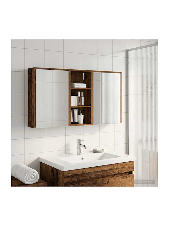 vidaXL Badezimmerspiegel Led mit Regal & Schran...