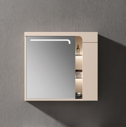 Martin 3MPEN080WH Καθρέπτης Led από Plywood 76x66cm Λευκός