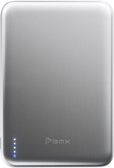 BMX SolidSafe Air MagSafe Qi2 Baterie Externă 5000mAh 15W Cu Port USB-C Argintiu