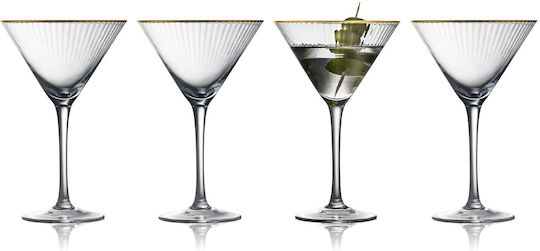 Lyngby Palermo Комплект Чаши Martini Коктейл Колонати Стъклени 250 мл 4 Броя