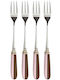 Easylife Set Of Pink Inox Fruit/Dessert Forks 4 Pieces