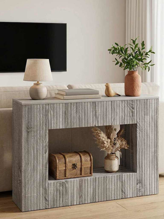 Wooden Console Striped Gray Sonoma M101xW29xH74cm