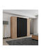 Doppeltür Kleiderschrank Schwarz 228x55x211cm