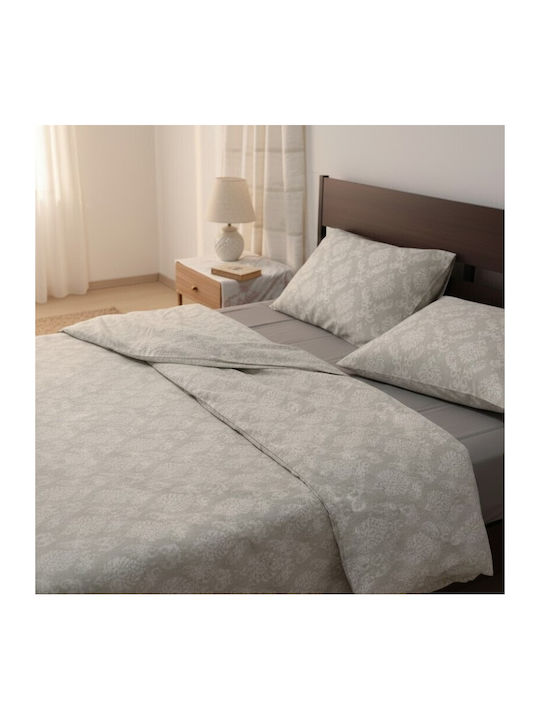 Royal Σετ Σεντόνια Μονά 160x270εκ. Damask Grey (3τμχ)