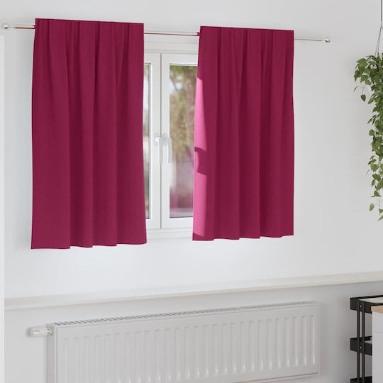 vidaXL Set Perdele Pentru Fereastră Cu Bretele Roșii 140x140cm