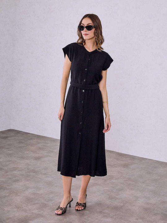 Celestino Shirt Dress Women's Viscose Loose Fit Black | Skroutz.mt