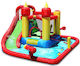 Happy Hop Inflatable Jump and Splash Funland Castle with Trampoline and Slide for Ages 5+