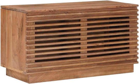 vidaXL Дървено Кутия За Съхранение С Капак Кафяво 85x40x46см