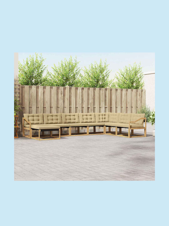 Corner Outdoor Sofa Wooden with Cushions 404x24...