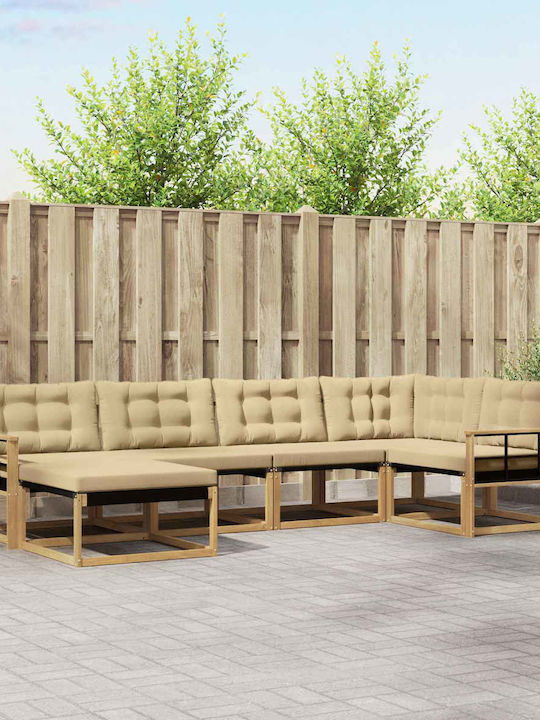 Corner Outdoor Sofa Wooden with Cushions 327x16...