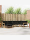 Ecksofa Outdoor Hölzernes mit Kissen 327x168.5x73cm