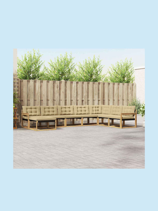 Corner Outdoor Sofa Wooden with Cushions 406x24...
