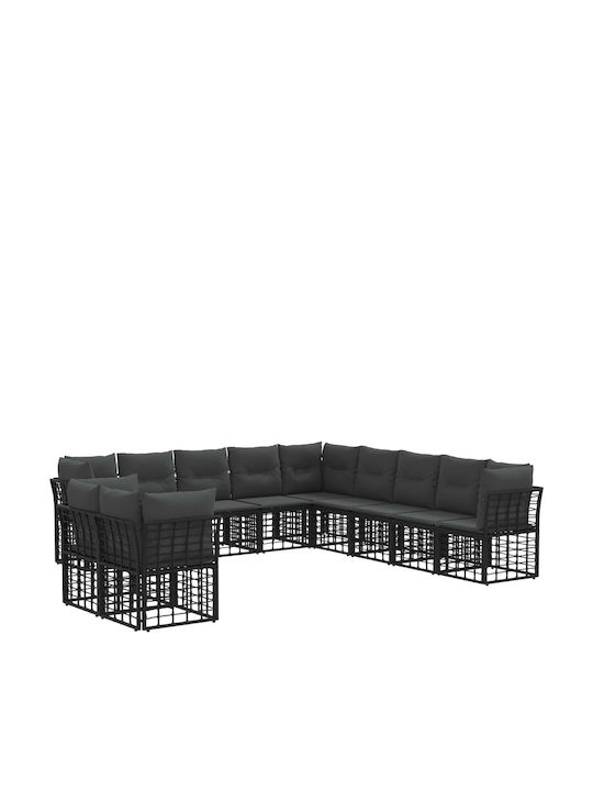 Corner Outdoor Sofa Plastic with Cushions