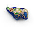 Metal Cloisonné Elephant 10x18mm Blue Pack of 20 Pieces