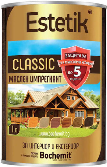 Лак За Импрегниране На Дърво Маслена Основа Цвят Розово Дърво 1 Л Bochemit Estetik