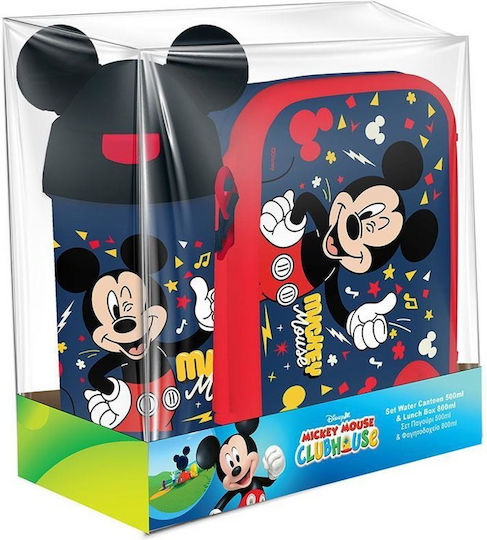 Food Container Pp 800ml Water Bottle Pp 500ml Set Mickey