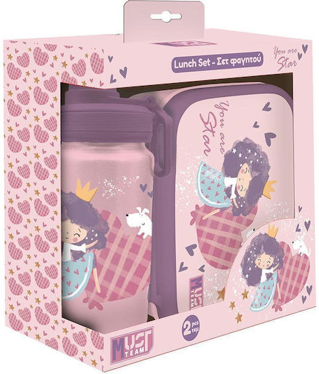 Cutie De Prânz Pp 800ml Și Sticlă De Aluminiu 500ml Set Must Team You Are A Star