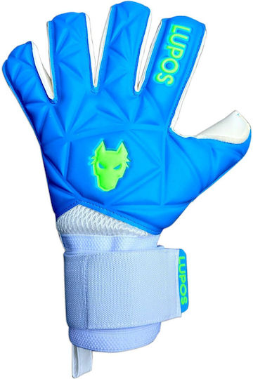 Lupos Azuro Mănuși De Portar — Latex German Giga Grip — Croială Roll Finger — Albastru/Verde