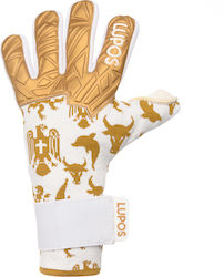 Lupos Nx Pro Goalkeeper Gloves — German Latex Contact — Hybrid Cut —white/gold