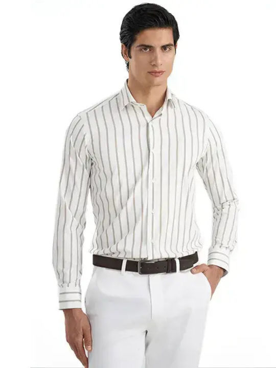 Monte Napoleone Kurzärmeliges Herrenhemd Beige