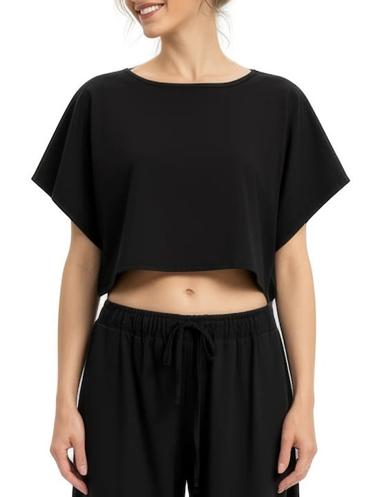 Cleo Gatzeli Women's Crop Top Black