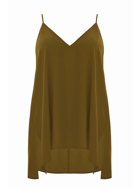 Mat Fashion Damen Bluse Ärmellos Mit V-Ausschni...