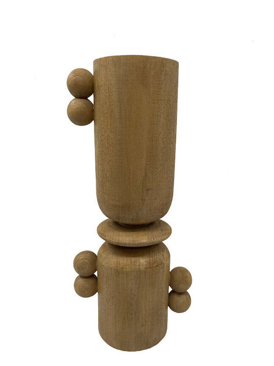 Inthebox Ping Pong Suport Lumanari 16x10x34.5cm Polirosină Natural