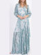 Sommer Maxi Damenkleid für Hochzeit - Taufe Türkis